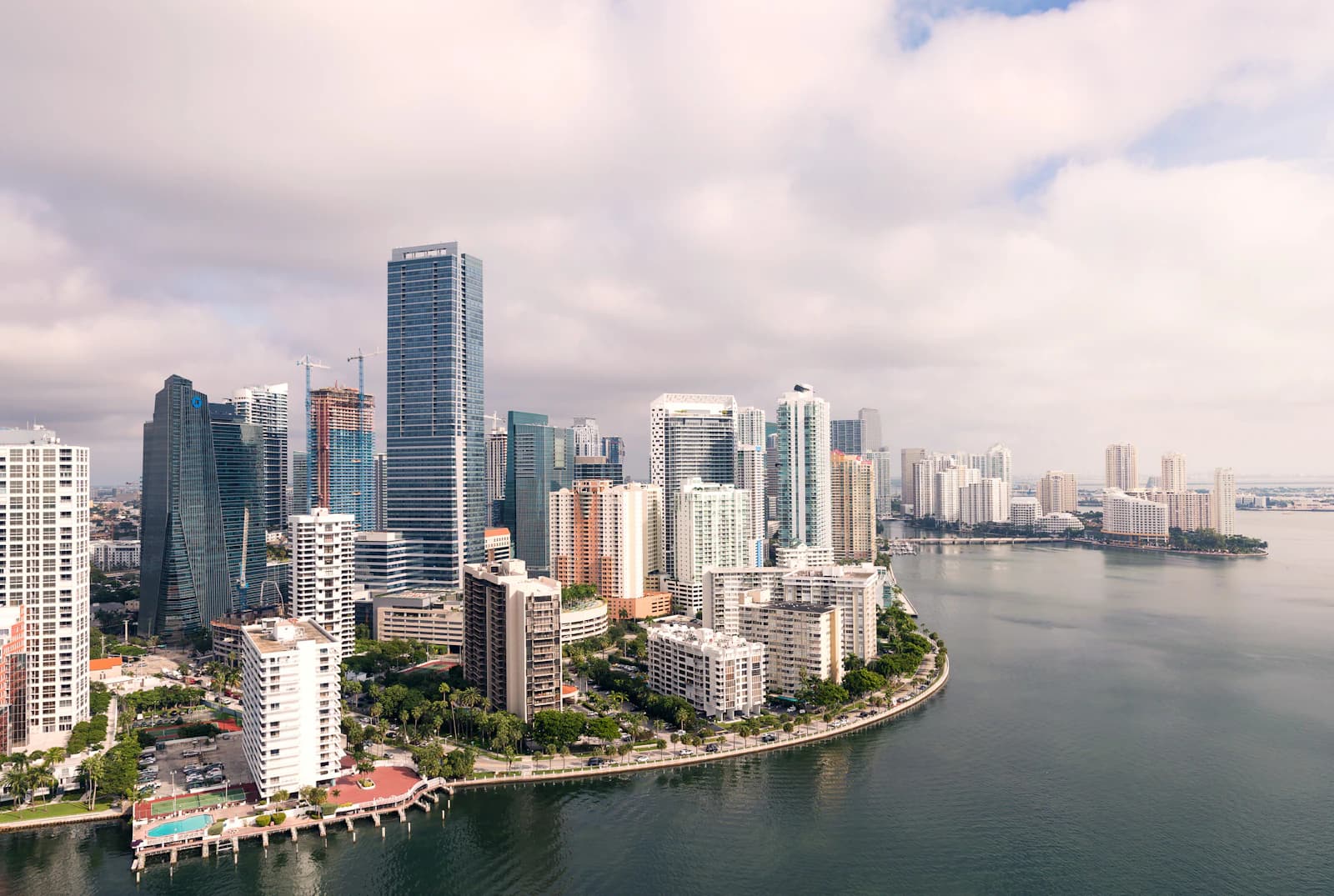 Brickell towers on Biscayne Bay